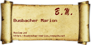 Busbacher Marion névjegykártya